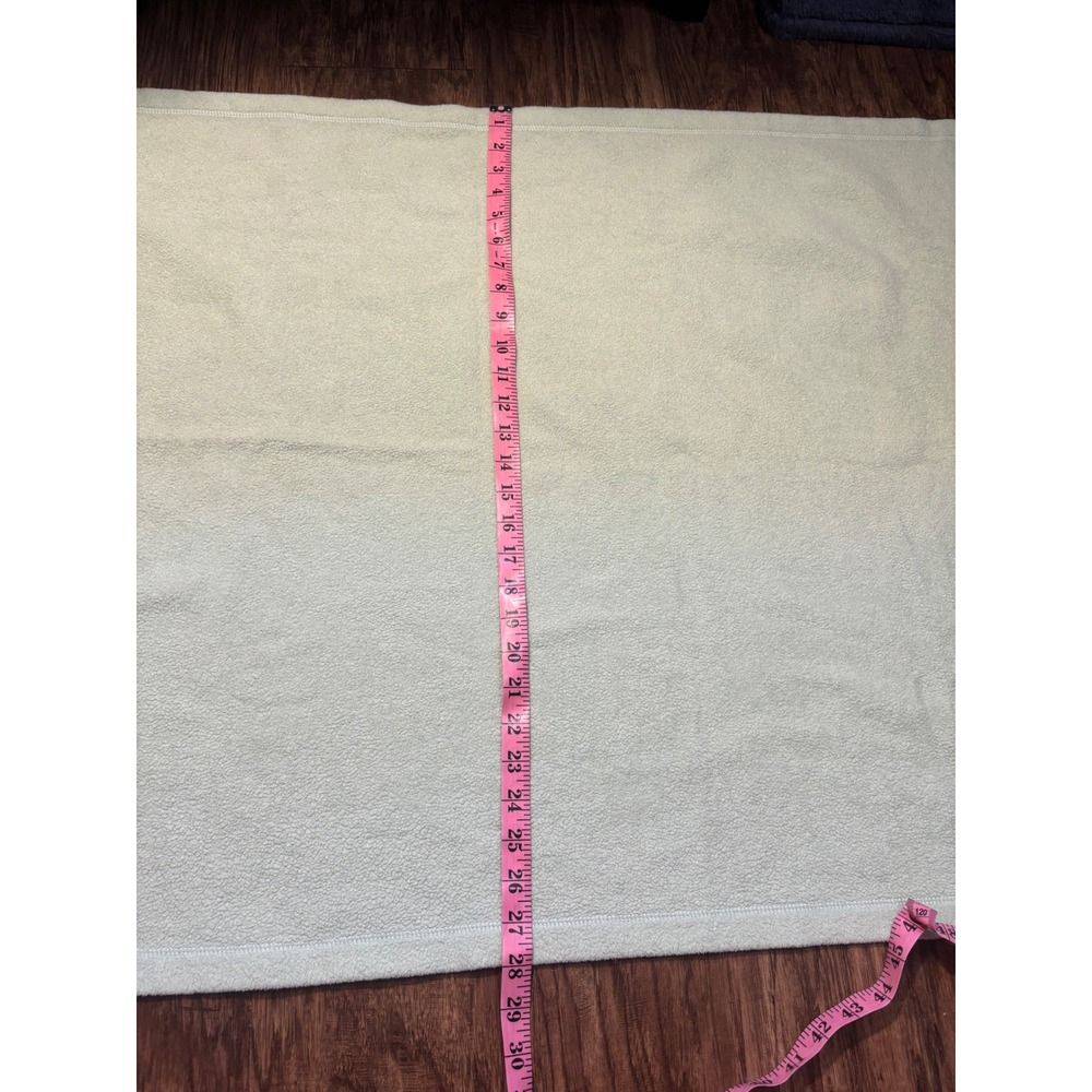 Pottery Barn Kids Mint Green Fleece Baby Blanket Bunny embroidered easter 39x28 - Picture 7 of 7
